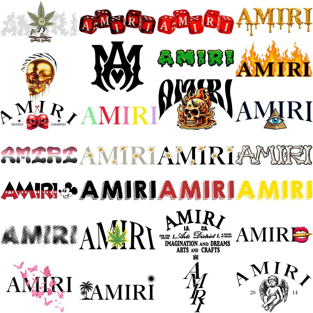 30 AMIRI Brand Mix Designs Bundle PNG