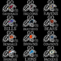Load image into Gallery viewer, 32 Go Football Teams Glam Helmet Rhinestone Designs Bundle PNG
