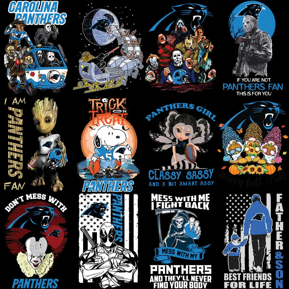 110 Panthers MEGA Carolina Football Team Designs Bundle PNG