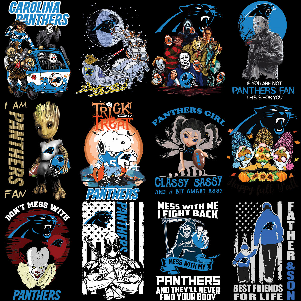 110 Panthers MEGA Carolina Football Team Designs Bundle PNG