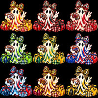 Lade Bild in die Galerieansicht, 32 Football Teams Ghost Pumpkin Coquette Bow Designs Bundle PNG
