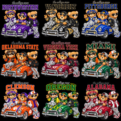 55 College Football Teddy Bears Crew NCAA Teams Designs Bundle PNG