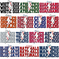 Load image into Gallery viewer, 30 Baseball Teams Team Names Thunder Designs Bundle PNG
