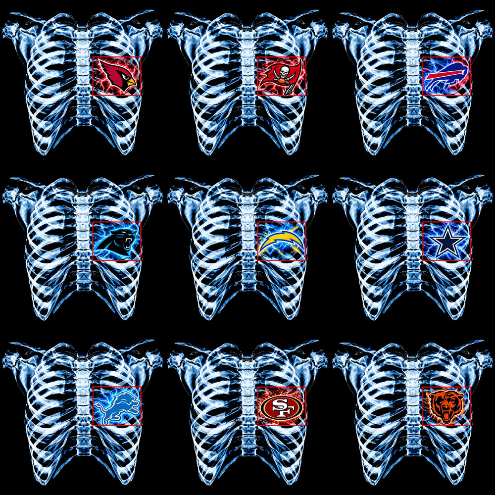 32 X-ray Scan Football Teams In My Heart Designs Bundle PNG