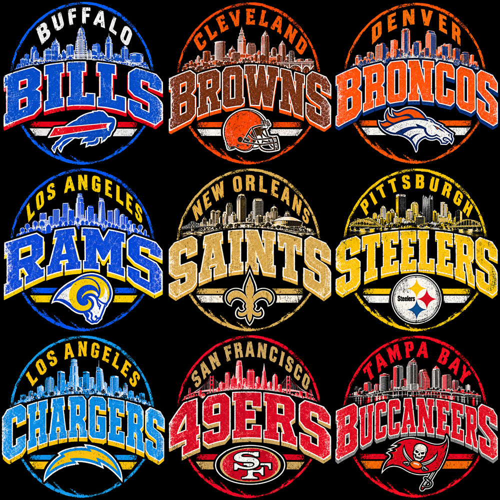 32 Skyline Cities Badge Football Teams Logo Designs Bundle PNG