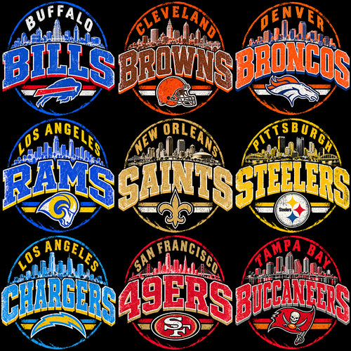 32 Skyline Cities Badge Football Teams Logo Designs Bundle PNG