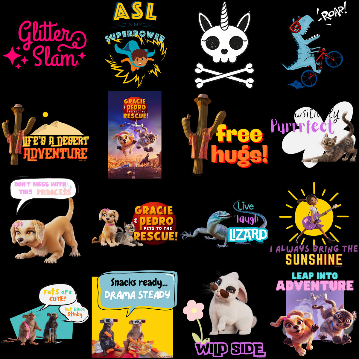 16 Cartoon Pets to the Rescue Designs Bundle PNG