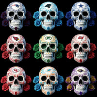 Load image into Gallery viewer, 32 Football Teams Floral Days of the Deads Skull Designs Bundle PNG
