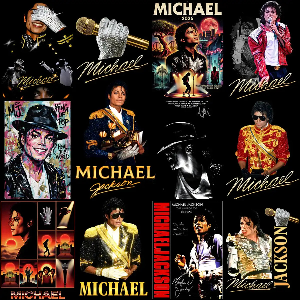 41 Michael Jackson Bootleg PNG Bundle | Music Star Vintage T-Shirt