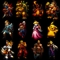 Load image into Gallery viewer, 96 Mixed Legends Gaming V2 Streetwear Halftone Designs Bundle PNG
