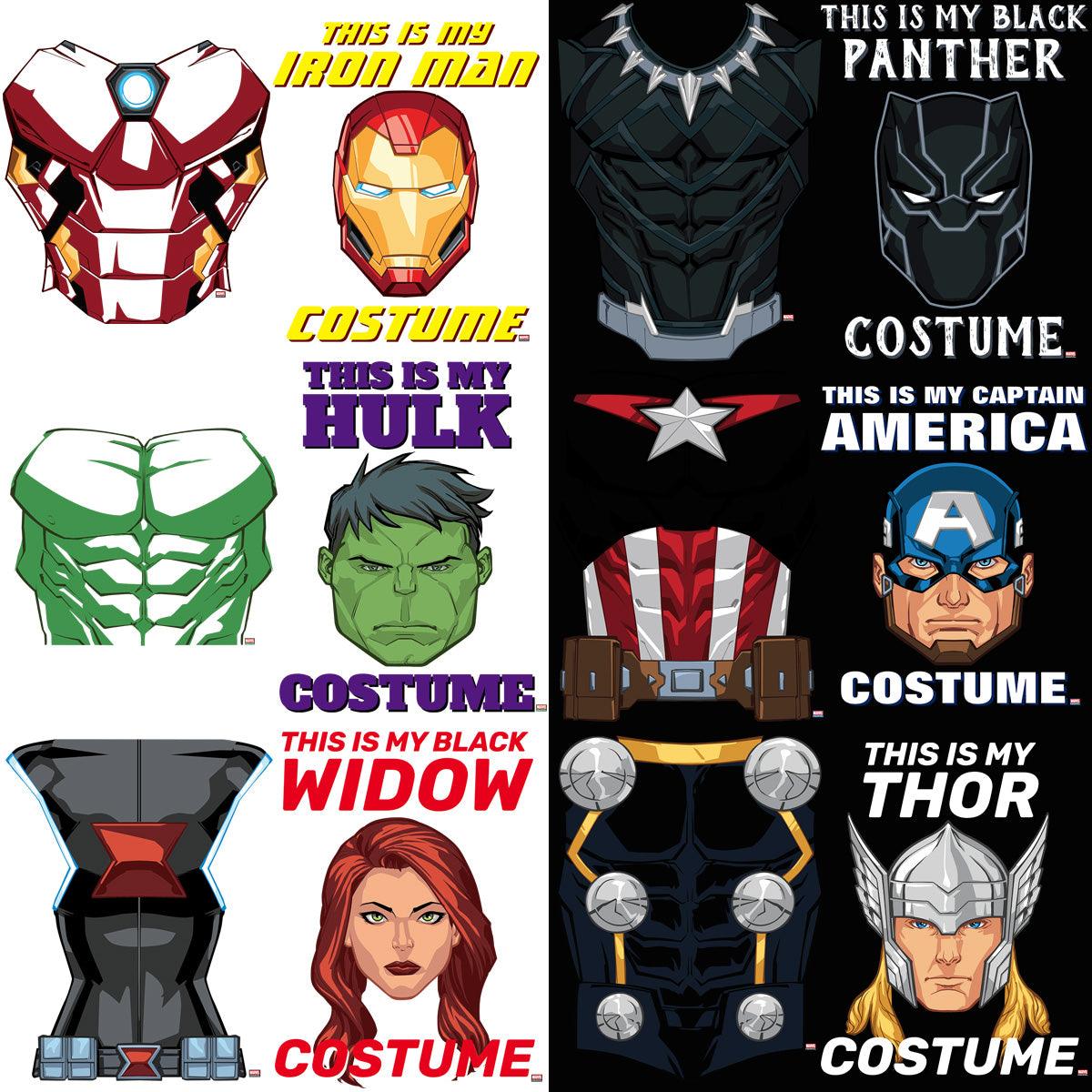 14 Halloween Costume Super Heroes Designs Bundle PNG