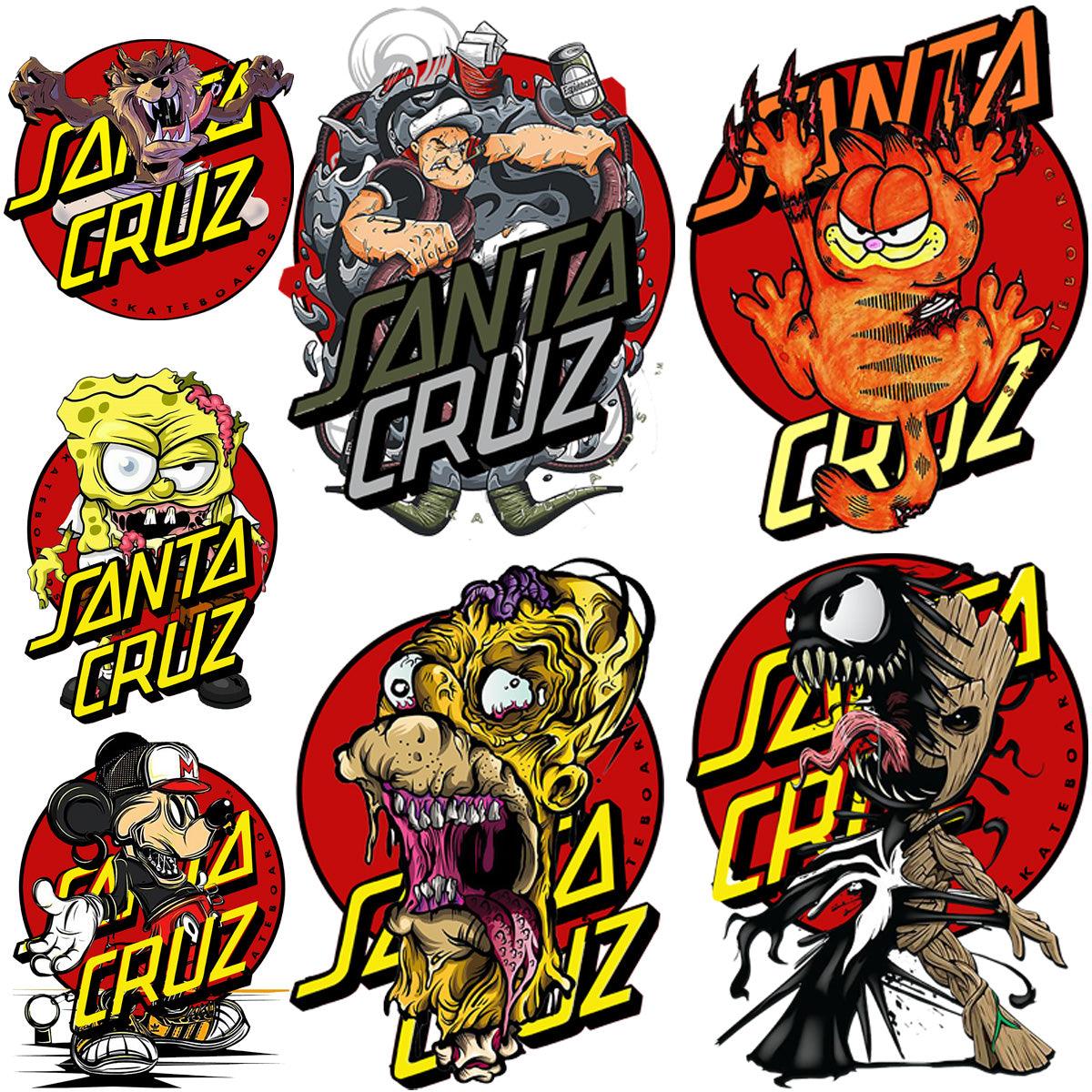 7 Brand Santa Cruz Streetwear Designs Bundle PNG + PSD