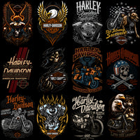 Load image into Gallery viewer, Harley-Davidson motorcycle designs with eagles, skulls, flames, and engines for DTF/DTG printing
