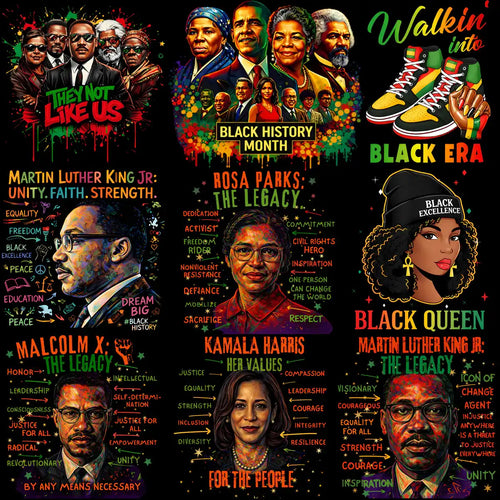 48 Designs-Bundle für den Black History Month und Juneteenth (PNG)