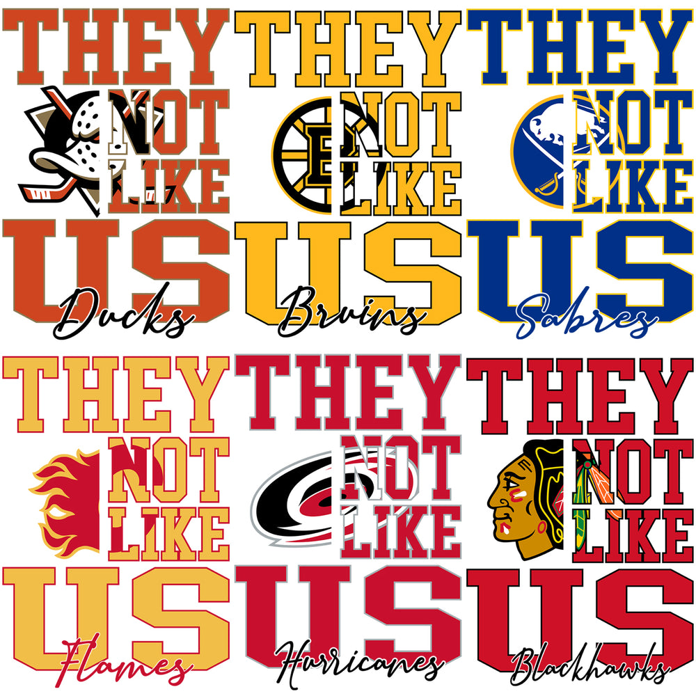 32 Ice Hockey Teams Logos They Not Like Us Designs Bundle PNG SVG