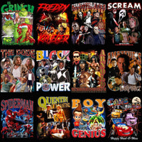 Load image into Gallery viewer, 29 Popular Movies Bootleg Halftone Designs Bundle PNG
