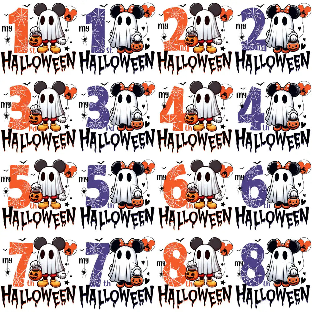 10 Horror Birthday Halloween Anniversary Dual Colors Designs Bundle PNG