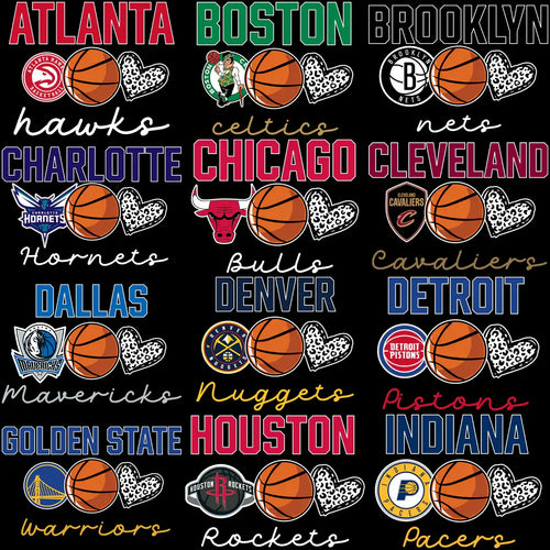 30 Leopard Heart Basketball Love Teams Logo Designs Bundle PNG