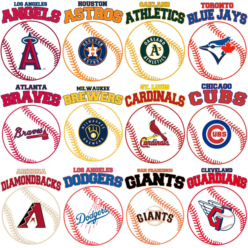 28 Baseball Teams Ball Line Logo Designs Bundle PNG