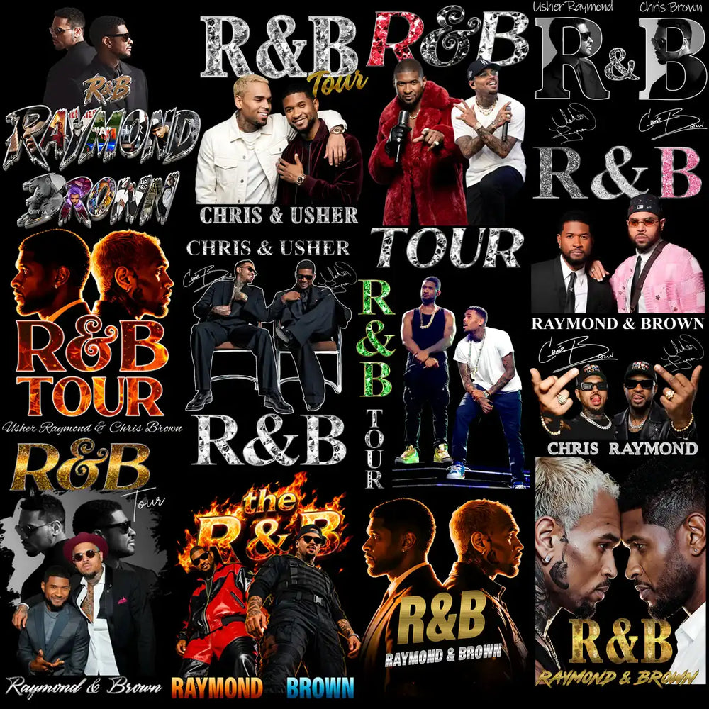35 Music Stars Tour 2026 R&B Raymond & Brown Designs Bundle PNG