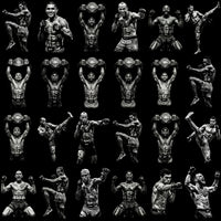 Load image into Gallery viewer, 80 Combat Sports MMA Monochrome Halftone Designs Bundle PNG
