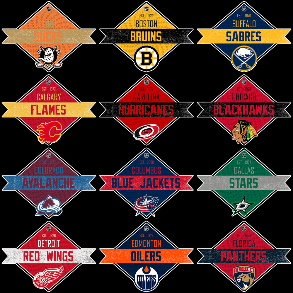 32 Ice Hockey Teams Diamond Ribbon Logos Designs Bundle PNG