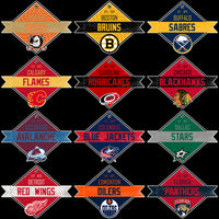 Load image into Gallery viewer, 32 Ice Hockey Teams Diamond Ribbon Logos Designs Bundle PNG
