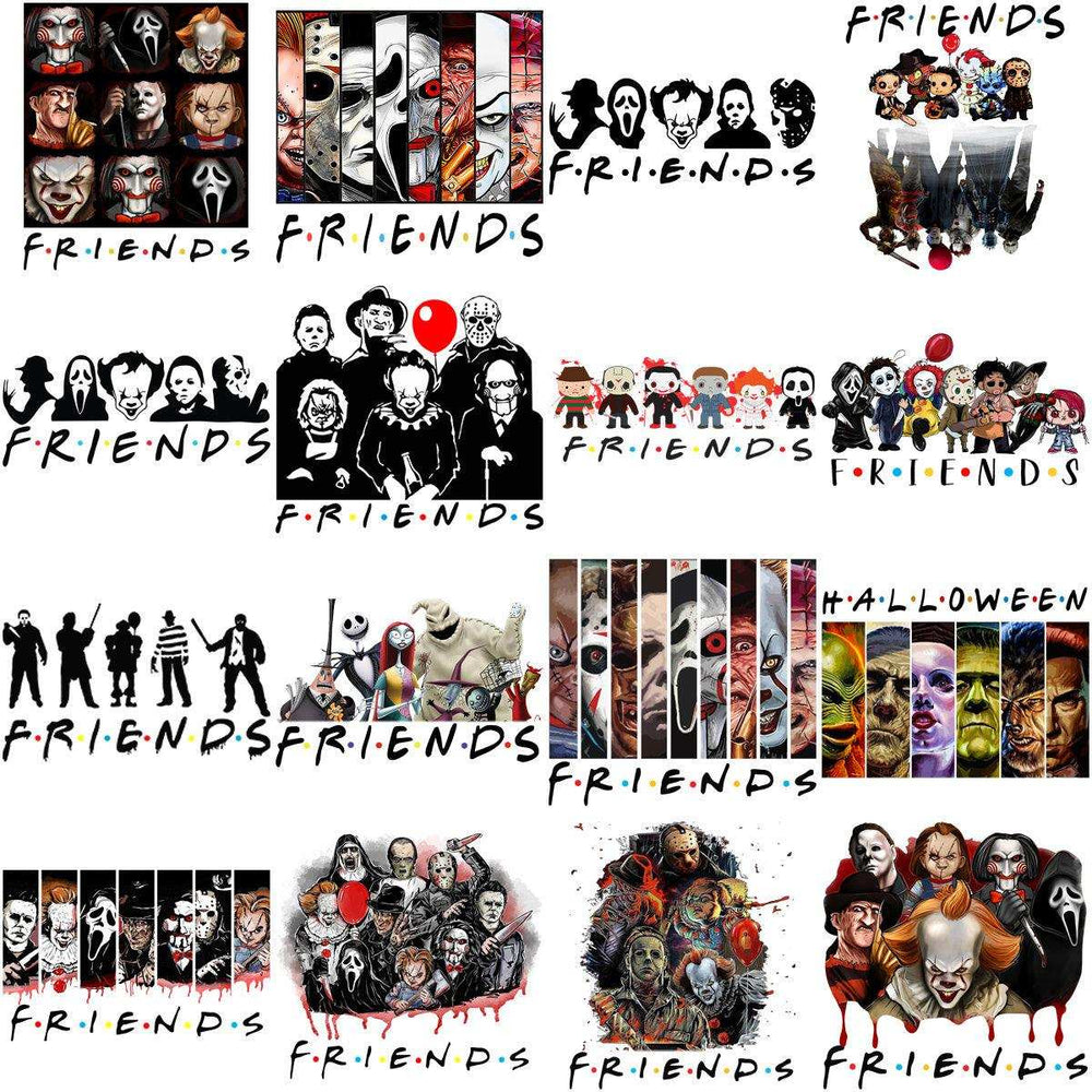40 Halloween Slashers Friends Horror Movie Designs Bundle PNG