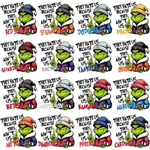 30 Baseball-Teams „They Hate Us“ Grinch-Designs Bundle PNG