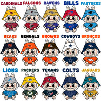 Load image into Gallery viewer, 32 Labubu Cartoon Football Teams Designs Bundle PNG
