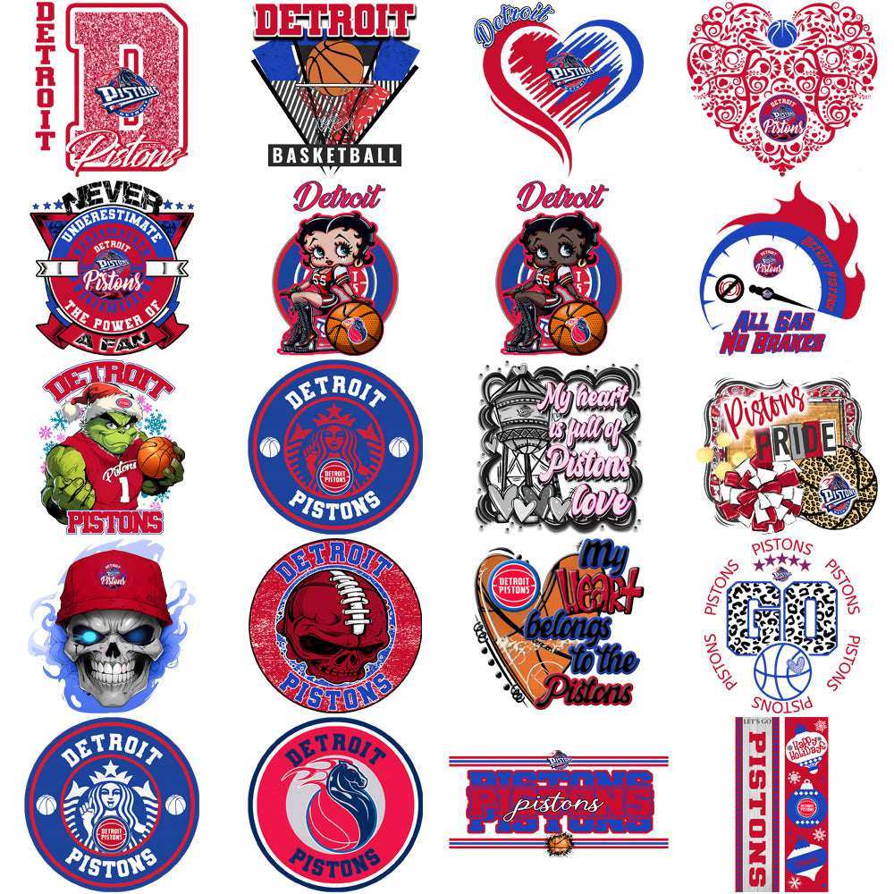 57 Detroit Pistons Basketball Designs Bundle PNG