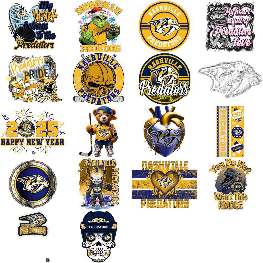 37 Nashville Predators Ice Hockey Designs Bundle PNG