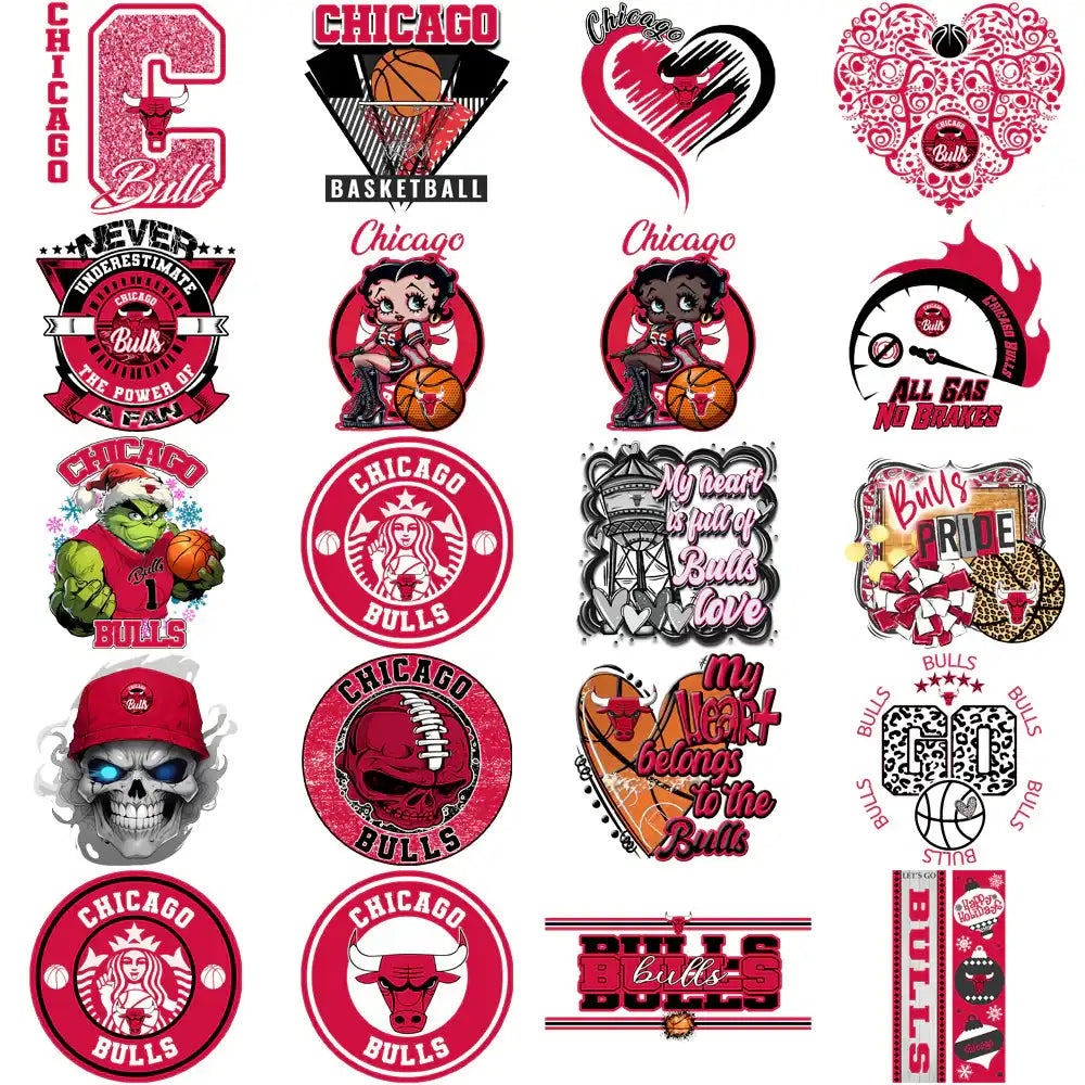 58 Chicago Bulls Basketball Designs Bundle PNG