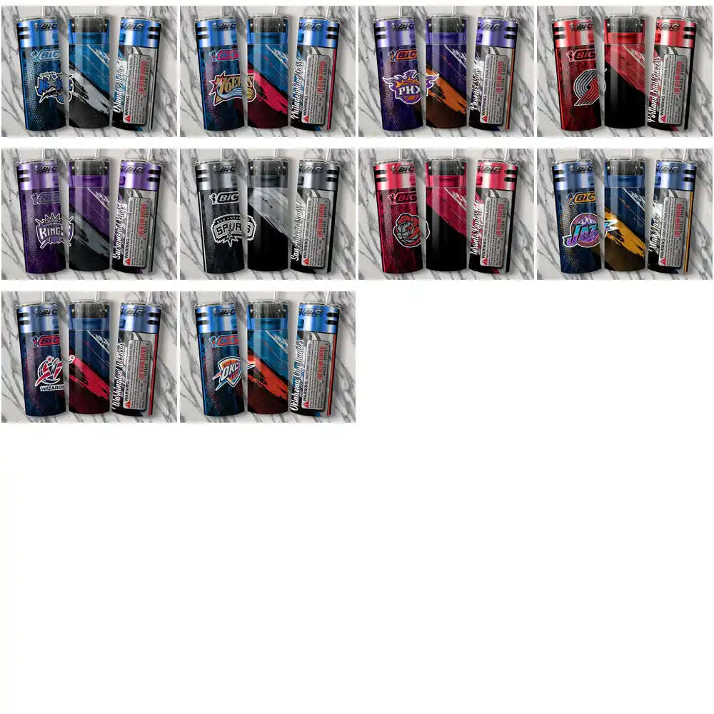 30 Basketball Teams BIC Lighter Tumbler Wrap Bundle JPG