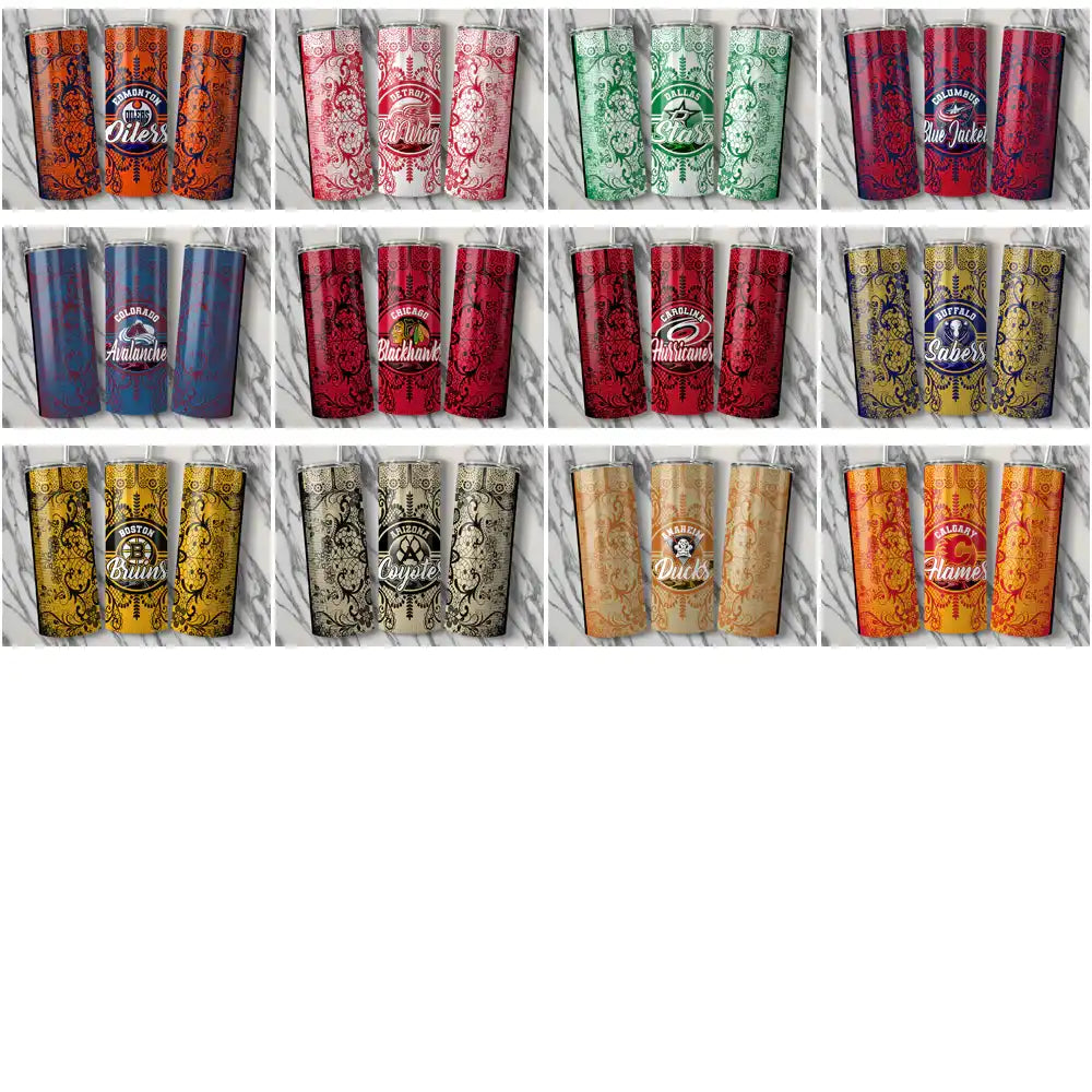 32 Ice Hockey Teams Lace & Logos Tumbler Wrap Bundle JPG