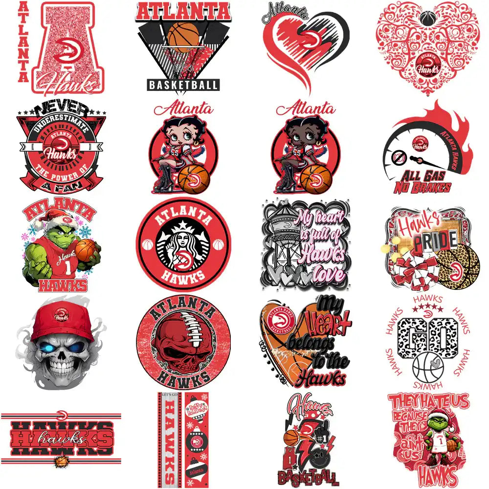 56 Atlanta Hawks Basketball Designs Bundle PNG