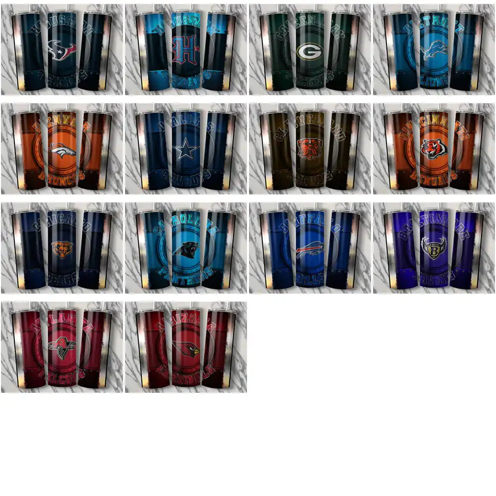 34 Football Teams Metal Tumbler Wrap Bundle JPG