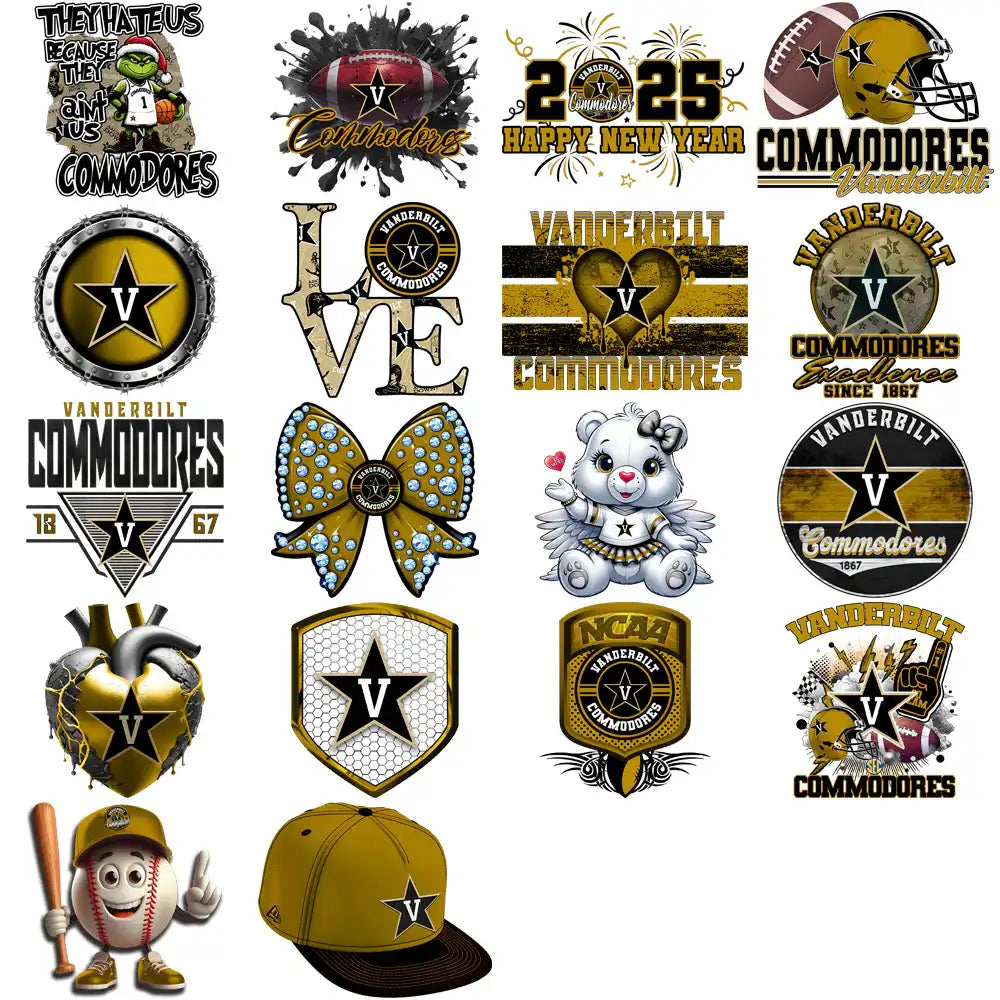 36 Vanderbilt Commodores Designs Bundle PNG