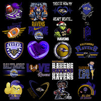 Load image into Gallery viewer, 48 Baltimore Ravens V1 Football Designs Bundle PNG
