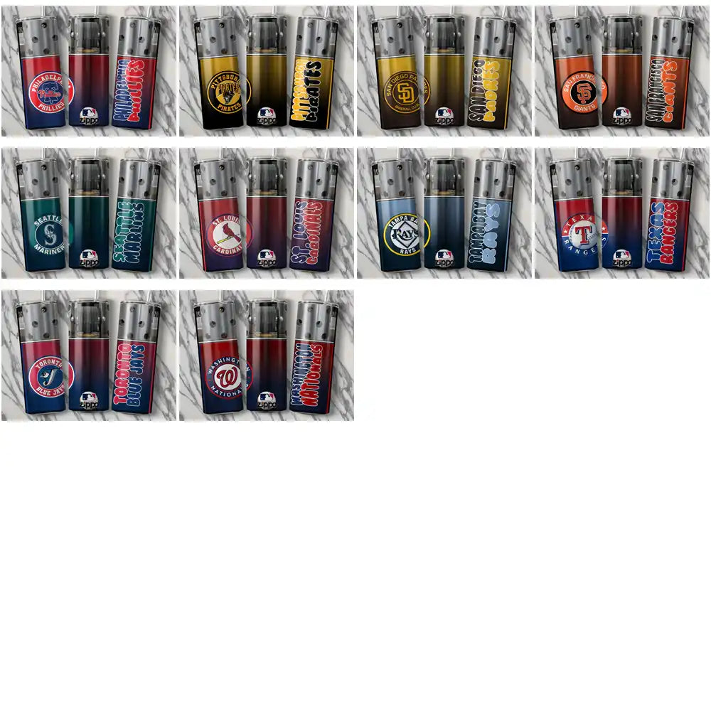 30 Baseball Teams Zippo Lighter Tumbler Wrap Bundle JPG