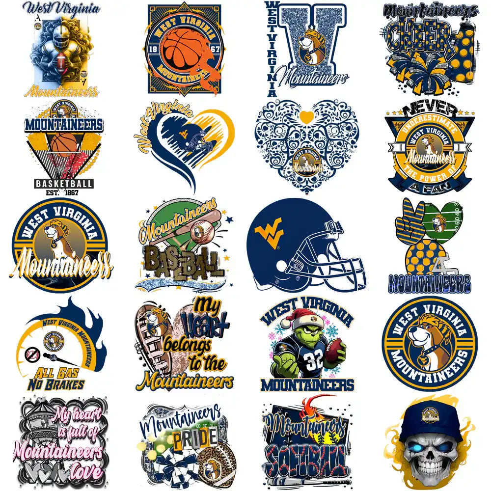 75 West Virginia Mountaineers Designs Bundle PNG