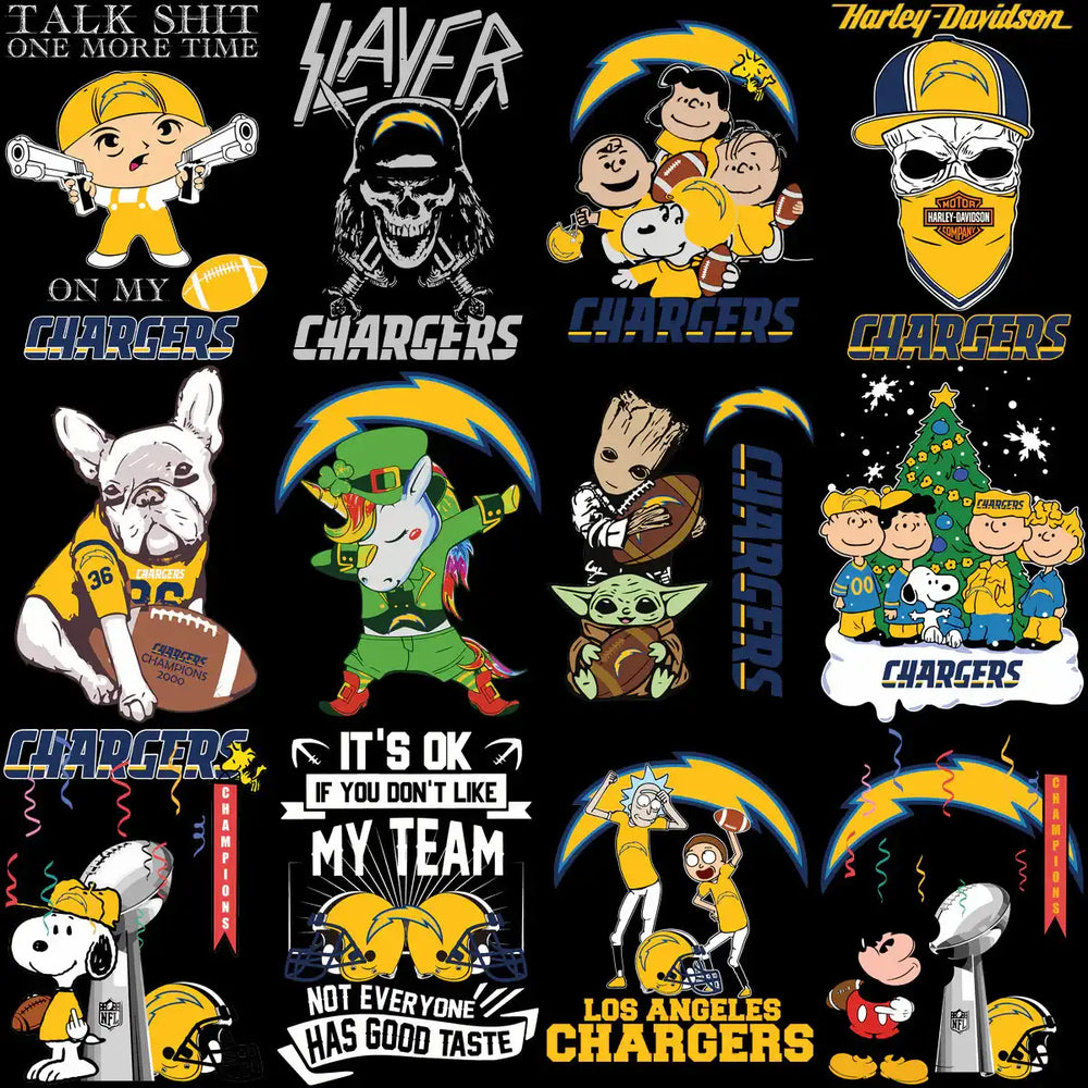 100 Chargers MEGA Los Angeles Football Team Designs Bundle PNG