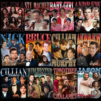 Load image into Gallery viewer, Celebrity collage featuring popular actors and characters for DTF/DTG print designs
