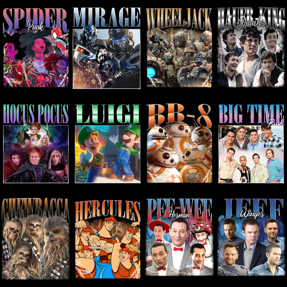 50 Celebrity Fan Mixed Bootleg V1 Designs Bundle PNG