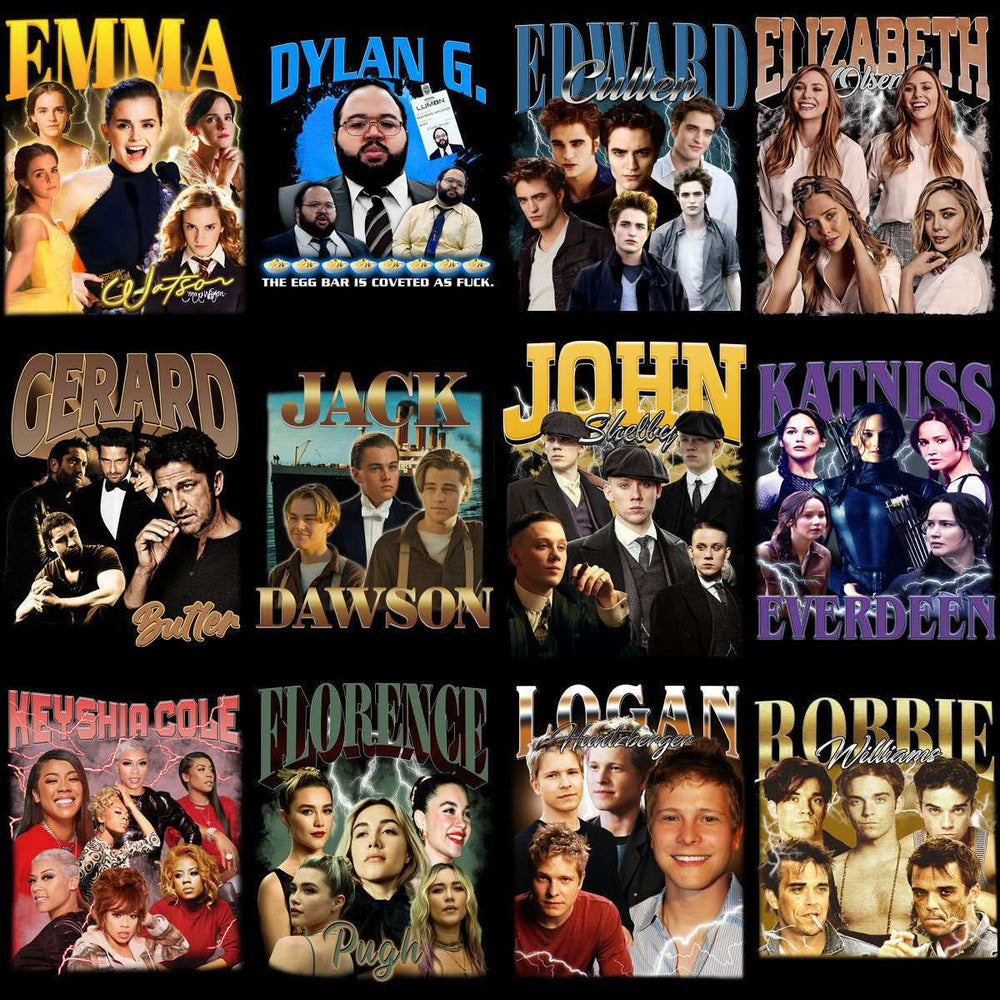 54 Popular Movies Series Artists Bootleg Best Designs Bundle PNG