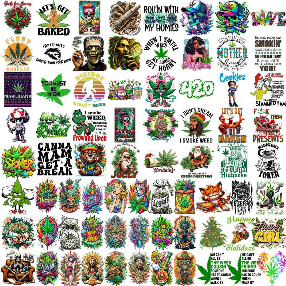 300 Weed Dope 420 Cannabis Marijuana Designs Bundle PNG