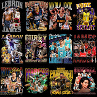 Load image into Gallery viewer, 50 Basketball Players Bootleg Legends Homage Designs Bundle PNG
