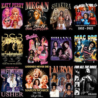 Lade Bild in die Galerieansicht, Celebrity tribute designs for t-shirts featuring Katy Perry, Megan Thee Stallion, Shakira, and more icons
