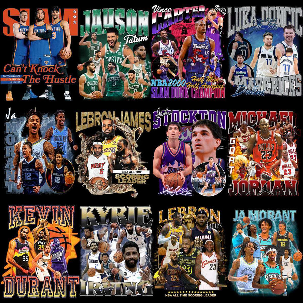 51 Basketball Teams Players Bootleg Homage Designs Bundle PNG