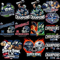 Load image into Gallery viewer, 24 Super Bowl LX 2026 PNG Bundle | Seahawks vs Patriots | Football Champions Designs | High-Resolution PNG
